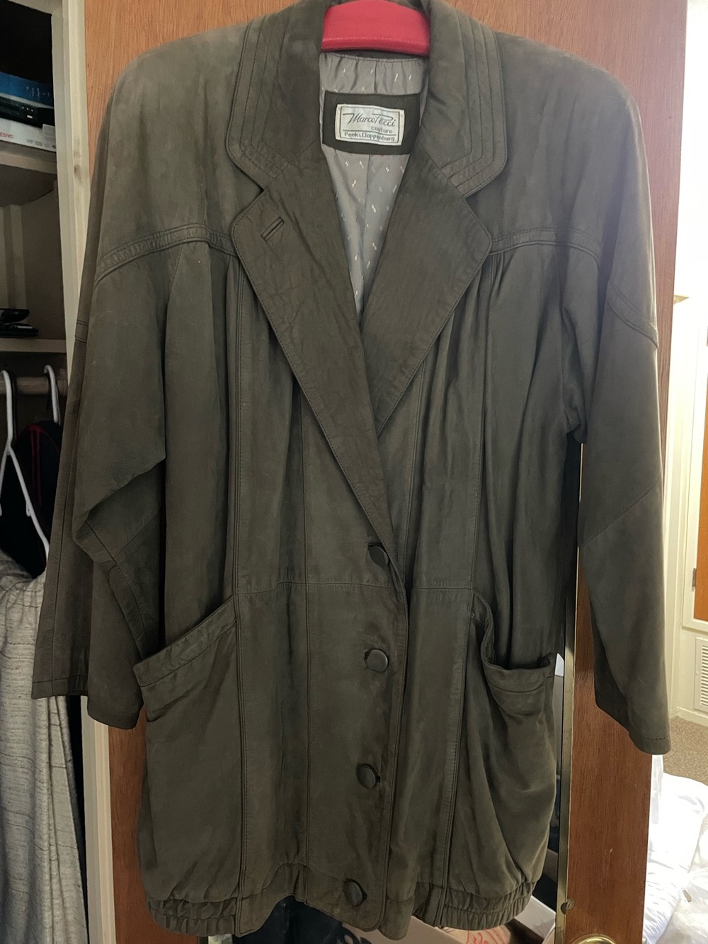 Vintage 80s Marco Pecci Couture Suede Leather Jacket German 40 US M/L Green